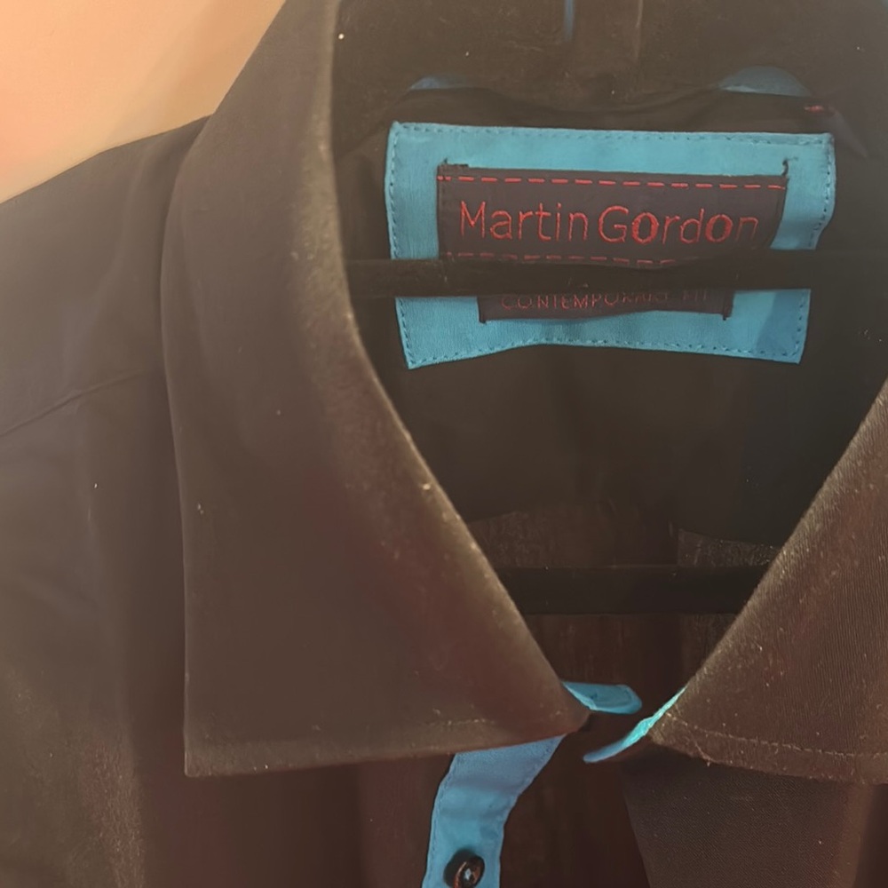 New no tag. Martin Gordon Black and Blue Shirt